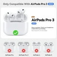 thumbnail image 2 of Funda de Silicona Suave para AirPods Pro 3 (2025) con Kit de Limpieza 3-en-1 y Llavero, Protección Integral a 360° con Tapa Antipolvo y Carga Inalámbrica (Negro), 2 of 7