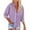Purple, variant on Diufon Women's cotton linen shirts Dressy Casual Long Sleeve V Neck Button Down Shirts Plus Size Loose Blouse with Pockets