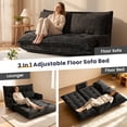 thumbnail image 3 of Centilab Convertible Folding Sofa Bed with 2 Pillows, 5 Position Adjustable Loveseat Sleeper Sofa with Armrest, Multi Functional Lounge Couch for Living Room Bedroom, Black, 3 of 8