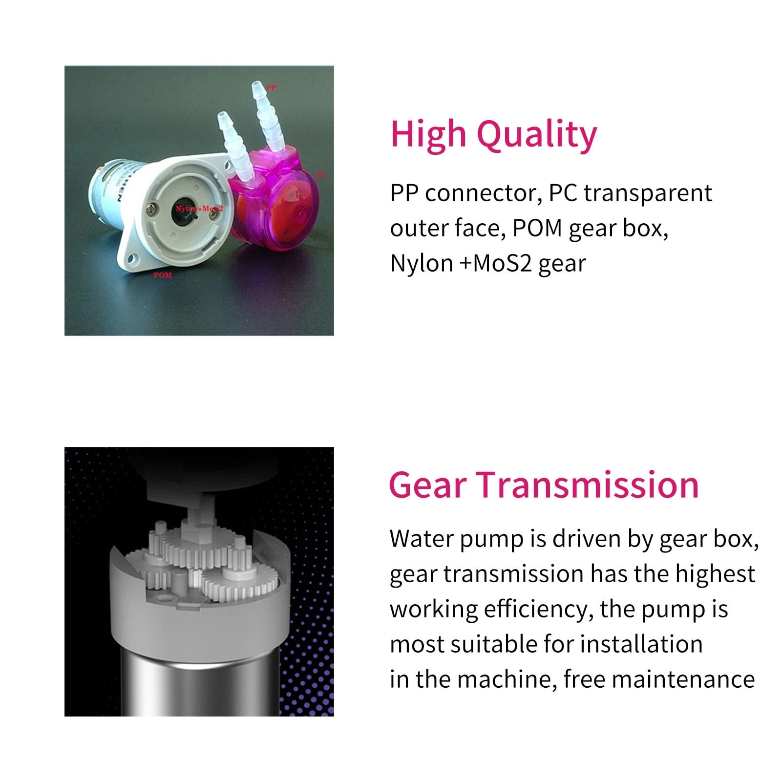 Peristaltic Pump Dosing Pump Mini Pump Liquid Self-priming Water Pump Silicone Tube for Aquarium Tank Lab Chemical Analy ,Adjustable Flow Rate