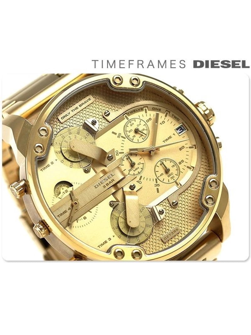 DIESEL DZ7399 ゴールド 腕時計 箱付き Diesel Men's Big Wrist Mr. Daddy DZ7399 Gold Brass Plated