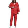 thumbnail image 3 of Sentmoon 2 Pieces Set Ponchos Adult and Waterproof Pants Women Long Sleeve Men's Rain Jacket Solid Color Stylish Hooded with zipper Rain Suits for Men Waterproof for Running Backpacking Travel, 3 of 9