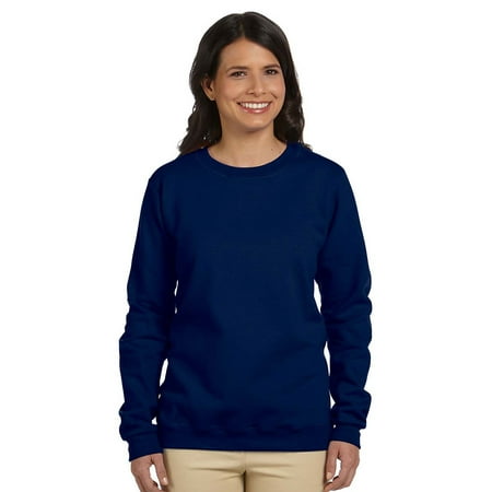 Gildan G180FL HeavyBlend Ladies Fleece Crew -Navy-Small
