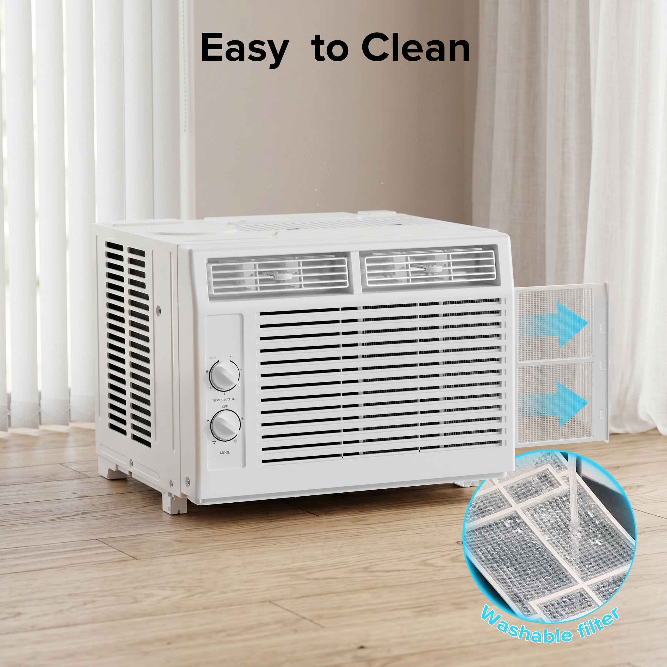 KISSAIR 5,000 BTU 115V U Shaped Window Air Conditioner, for Small Room AC Unit air conditioner Easy Installation, Cools up to 150 Sq. Ft