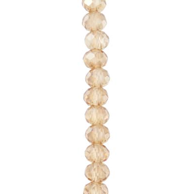 12 Pack: Champagne Large Hole Faceted Glass Rondelle Beads by Bead Landing