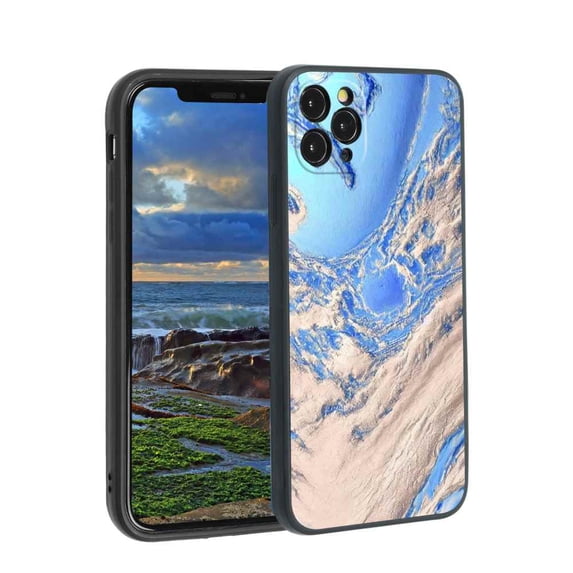 Compatible with iPhone 11 Pro Phone Case, Blue Marble 35 Case Men Women, Flexible Silicone Shockproof Case for iPhone 11 Pro