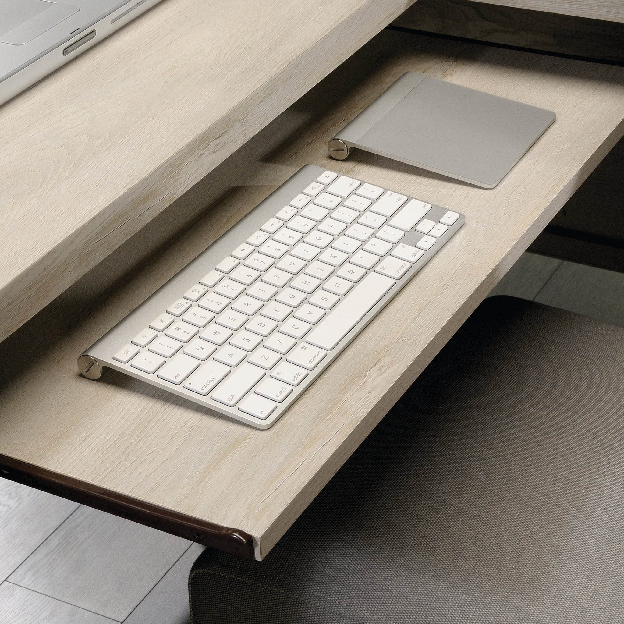 Sauder Costa L-Shaped Computer Desk, Chalked Chestnut Finish