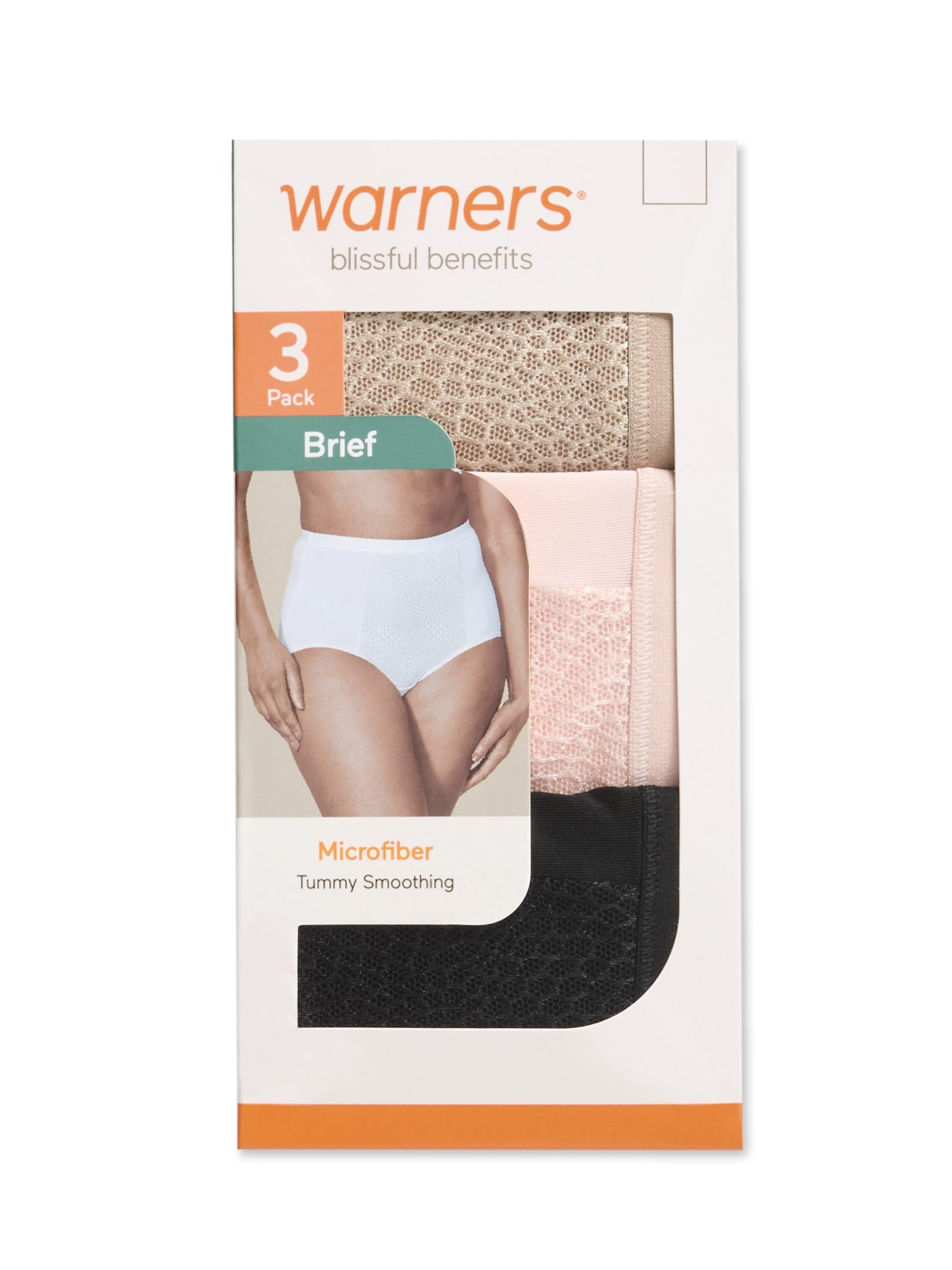 Warners® Blissful Benefits Women's Tummy-Smoothing Comfort Microfiber Brief 3-Pack