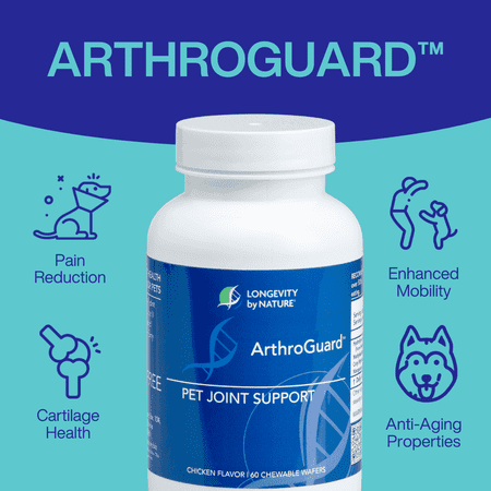 Longevity by Nature ArthroGuard Dog Joint Collagen Type 2 Pet Wafers, 90 Count
