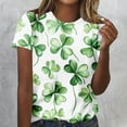 thumbnail image 7 of AOOCHASLIY Womens Clothes Tops Summer Casual, St. Patrick's Day Fashion Woman Round Neck Short Sleeve Tops T-Shirt Prints Loose Blouse for Home Party Outdoor, 7 of 7