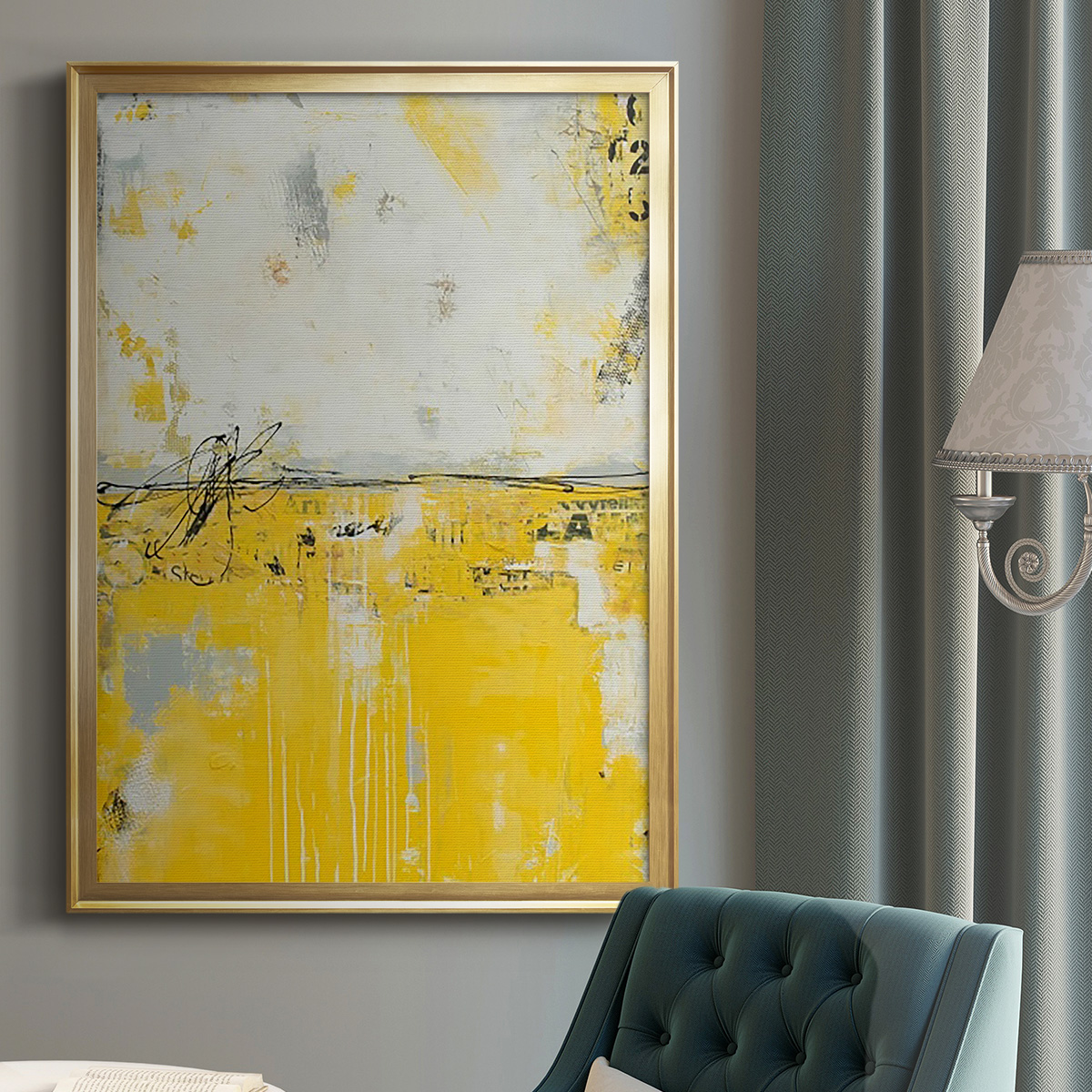 Yellow Bound Premium Framed Print, in Gold, Black, or Silver - Ready to Hang