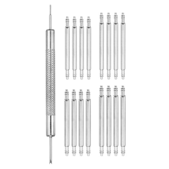 16pcs 22/22/20/24mm Watch Spring Bar 1.5mm 1.8mm Thickness Band Pins Double Fringe Stainless Steel Replacement Pin with Removal Tool for Watch Band Link