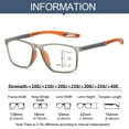 thumbnail image 5 of Men Women Eye Protection Progressive Multifocal Frame Anti-Blue Light Presbyopic Eyewear Sports Reading Glasses Ultra Light Glasses ORANGE STRENGTH 300, 5 of 8