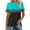 Green, variant on Rezuofi 1 Pcs Women’s T Shirts Short Sleeve Color Block Tops Casual Summer Fashion Tees