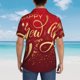thumbnail image 4 of Fotbe Happy New Year2 Camisa Hawaiana para Hombre Unisex – Camisa Casual de Verano con Botones de Manga Corta de Algodón y Lino,Small, 4 of 7