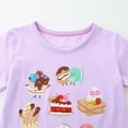 thumbnail image 4 of piuwrlz Kid Short Tops for Girls Short T-Shirts Sleeve Printed Round Neck Blouses T Shirt Top Purple Size 2 Years, 4 of 6