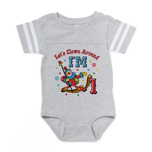 CafePress - Clown Around 1St Birthday - Cute Infant Baby Football Bodysuit