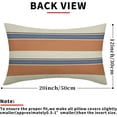 thumbnail image 4 of Orange Blue Striped Lumbar Pillow Covers 12x20 Set of 2 Boho Stripe Pattern Cream Decorative Throw Pillows Outdoor Modern Line Print Linen Long Cushion Case with Zipper Decor for Sofa Couch Bed, 4 of 6