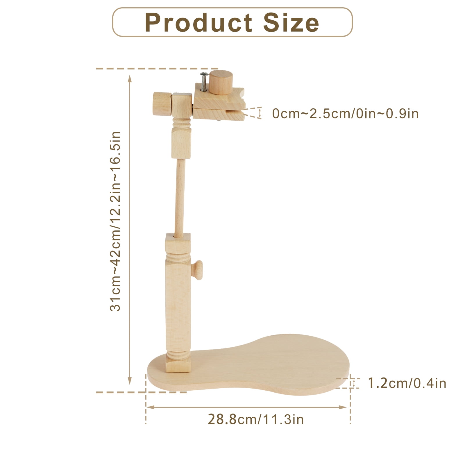 Toorise Wooden Embroidery Stand Adjustable Embroidery Hoop Stand Hands-Free Cross Stitch Stand 360° Rotated Embroidery Hoop Holder Cross Stitch Holder for DIY Craft Needlework Projects