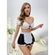 thumbnail image 5 of Contrast Lace Bow Front Maid Costume Set With Choker, 5 of 5