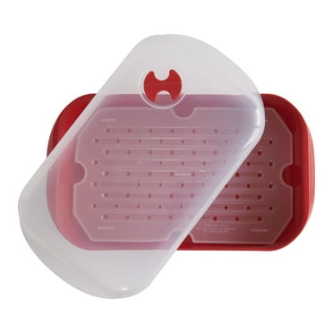 Nordic Ware Microwave Veggie Steamer, Red, 10.4" x 6.6" x 2.1"