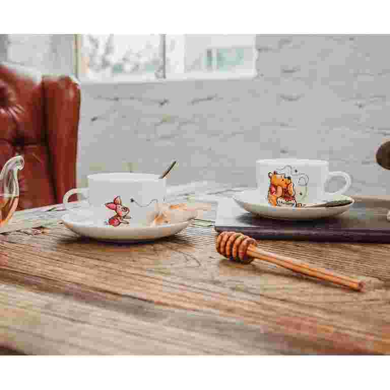 Disney Winnie the Pooh Bone China 4-Piece Teacup and Saucer Set Disney Winnie the Pooh Bone China 4-Piece Teacup and Saucer Set