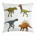 thumbnail image 1 of Dinosaur Throw Pillow Cushion Cover, Wild Fossils Prehistoric Scary Animals Reptiles Look Like Dragons Fantasy Print, Decorative Square Accent Pillow Case, 18 X 18 Inches, Multicolor, by Ambesonne, 1 of 2