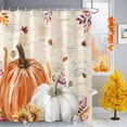 thumbnail image 2 of Shower Curtains for Bathroom-48"x72",Thanksgiving Pumpkin Sunflowers Waterproof Bath Curtain Grommet Shower Curtain Set, 2 of 7