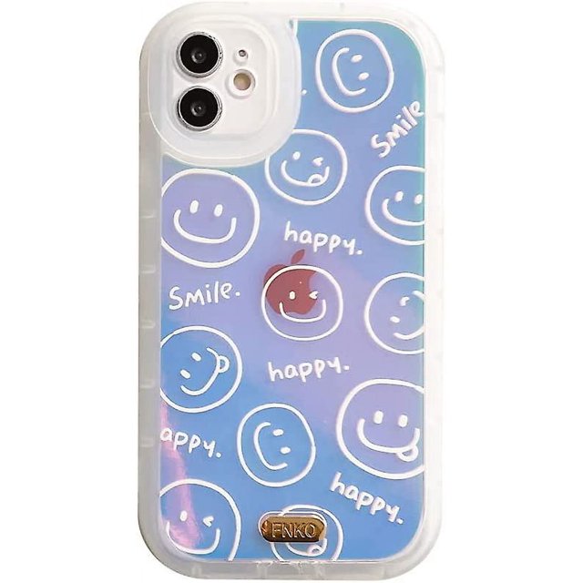 Funda de teléfono con patrones divertidos y bonitos de cara sonriente para Apple Iphone 11 de 6,1 pulgadas, funda transparente de lujo con láser para teléfono móvil, fundas de silicona suave de 6