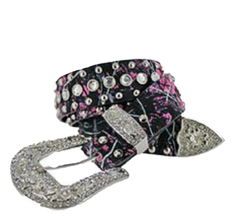 Women's Muddy Girl Camo Bling Rhinestone Belt Small