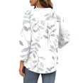 thumbnail image 6 of Sewkxo Women's Button Down Shirts 3/4 Length Sleeve Tops Casual Work Shirt with Pocket,Light Gray M, 6 of 6