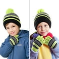 thumbnail image 3 of OZERO 2Pcs Kids Winter Knit Hat Gloves Set for 4-10 Year Boys and Girls, 3 of 8