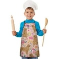 thumbnail image 2 of Golden Retriever with Flowers Kids Aprons for Girls and Boys,Adjustable Neck Strap Toddler Aprons for Kids Cooking Baking, 2 of 7