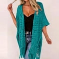 thumbnail image 2 of NordicNest Women's Open Front Knit Cover Up – Lightweight Beach Cover Ups for Women, Tassel Fringe Swimwear Sarong, 2 of 4