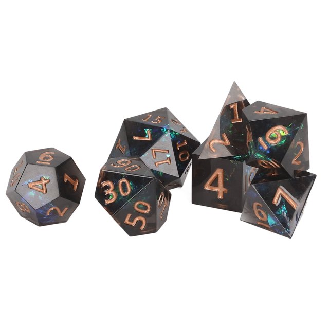 Dados poliédricos ANGGREK exquisitos Dados de Resina seguros y suaves portátiles para fiestas