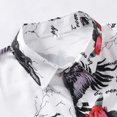 thumbnail image 4 of Camisas Para Hombre Manga Larga Camisa de manga corta con cuello vuelto y estampado suelto informal de Hawaii para hombre (Grey, M), 4 of 7