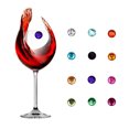 thumbnail image 3 of 12 marcadores de copa de vino magnéticos acrílicos, identificador de vino de cristal colorido, signo de copa para beber (colores mezclados), 3 of 8