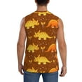thumbnail image 4 of Goofa Dinosaurs and Leaves Printed Men's Sleeveless T-Shirt - Athletic Gym Workout Tank Top for Men - Moisture-Wicking, UPF 30+ Quick-Dry Muscle Tee-Small, 4 of 8