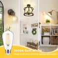 thumbnail image 4 of Bombilla LED ASOMST Vintage Edison ST58, 6 W, 3000 K, 850 LM, paquete de 4, 4 of 9
