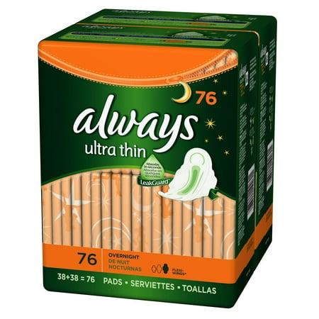 always pads thin overnight ultra wings ct