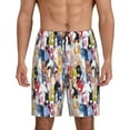 thumbnail image 3 of Lsque Colourful Horses Mens Sleep Pajama Shorts,Short Pajama Pants, Cotton Ultra-Soft Knit-3X-Large, 3 of 9