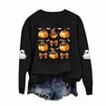 thumbnail image 6 of DJDLJWCJ Girls Halloween Fleece Sweatshirt Long Sleeve Crew Neck Oversized Graphic Pullover Kids Fall Casual Halloween Sweatshirts Black Size 11, 6 of 7