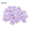 thumbnail image 3 of Uxcell 50pcs 3cm Ribbon Roses for Crafts Artificial Fabric Flowers, Purple, 3 of 5