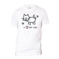 thumbnail image 1 of Camiseta de manga corta Hombre I Heart My Cat Gravity Trading Blanco pequeño, 1 of 1
