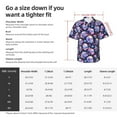 thumbnail image 5 of Sikiie cool flower Skull Print Men's Hawaiian Shirt, Summer Beach Button Pocket Short Sleeve T-Shirt,3X-Large, 5 of 7