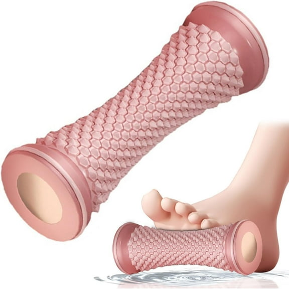 Foot Massage Roller, Manual Foot Massager Deep Tissue Muscle Massage Tool, Acupressure Trigger Point Therapy Reflexology Tool for Plantar Fasciitis Relief, Neuropathy, Arch Pain, Heel Spurs (Pink)