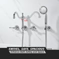 thumbnail image 5 of SUMERAIN Vintage Wall Mounted Bathtub Faucet with Hand Shower, High Flow Tub Filler with Rough-in Valve, Chrome, 5 of 12