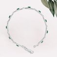 thumbnail image 6 of SZUL Women's Emerald and Natural Diamond Double Bar Link Bracelet in .925 Sterling Silver, 6 of 7