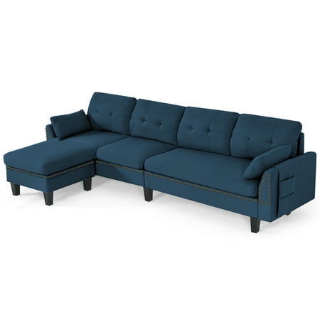 Gymax Convertible L Shaped Sectional Sofa Couch W Ottoman Pillow Blue Canada - Blue Sectional Sofa Macys Gymax Convertible L Shaped Sectional Sofa Couch W Ottoman Pillow Blue Canada - Blue Sectional Sofa Macys