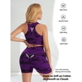 thumbnail image 4 of 2 Piece Women's Workout Set, High Waisted Biker Shorts and Sports Bra, Tie Dye Yoga Activewear Outfit, 4 of 7